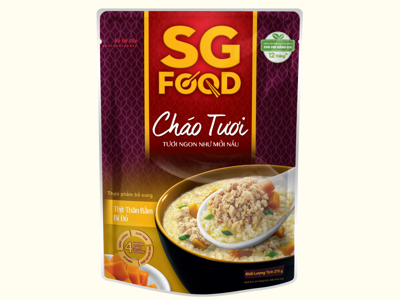 Cháo tươi thịt thăn bằm bí đỏ 270g