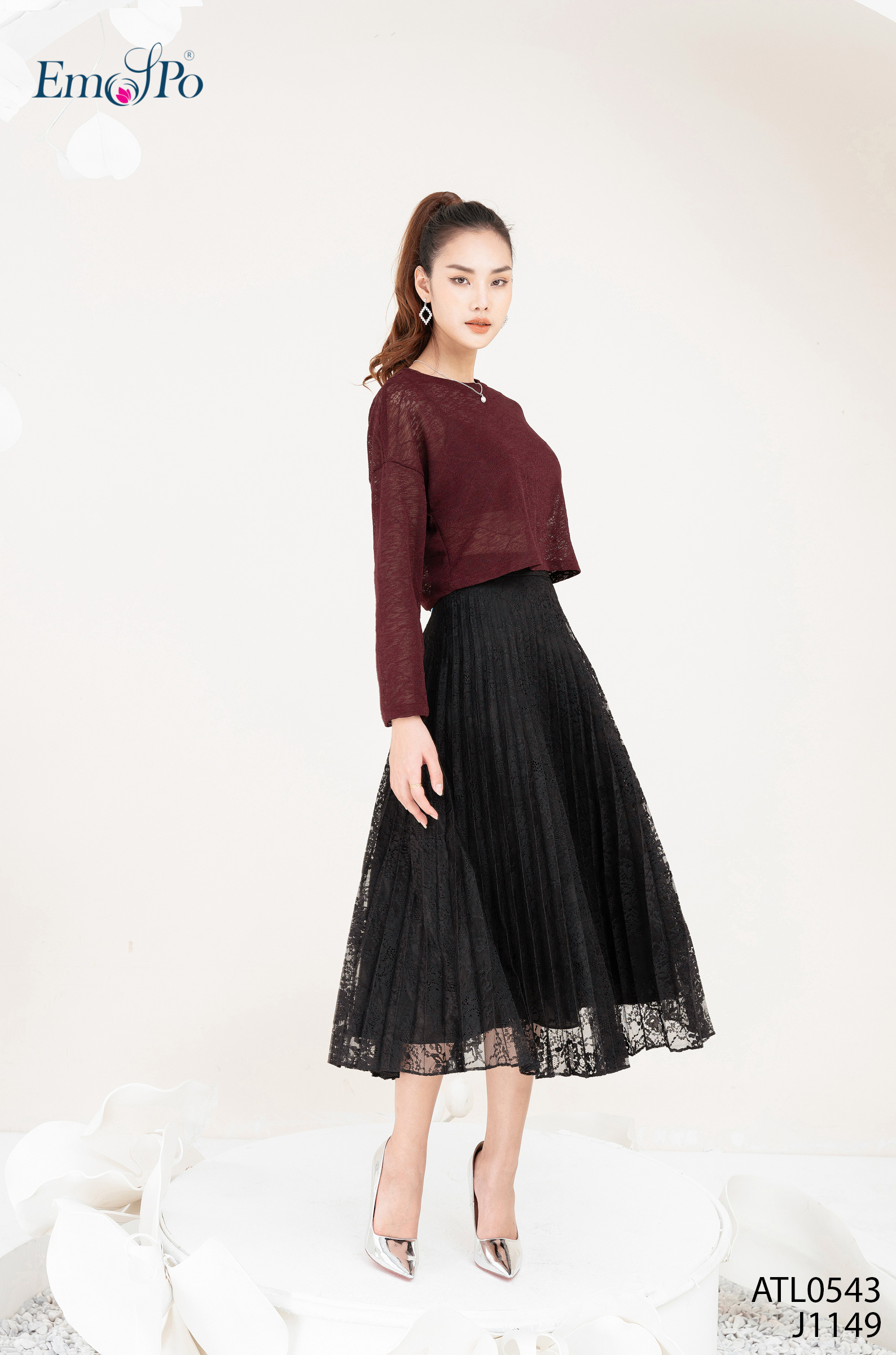 Áo thun nữ cổ tròn dáng croptop EMSPO ATL0543
