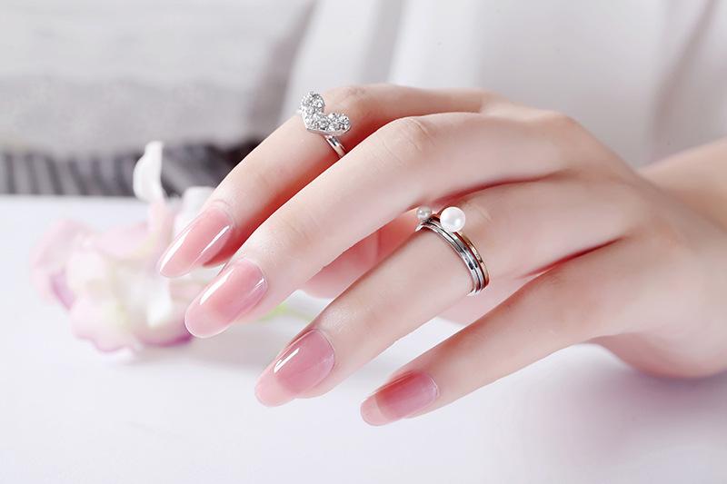 Bộ 24 Móng tay giả hồng trơn đẹp (kèm dũa+keo dán)