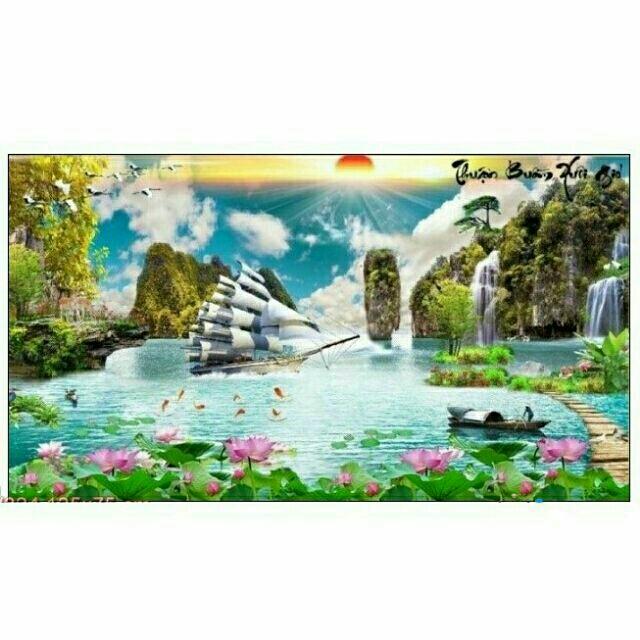 Tranh đính đá thuận buồm xuôi gió kích thước :135×75cm