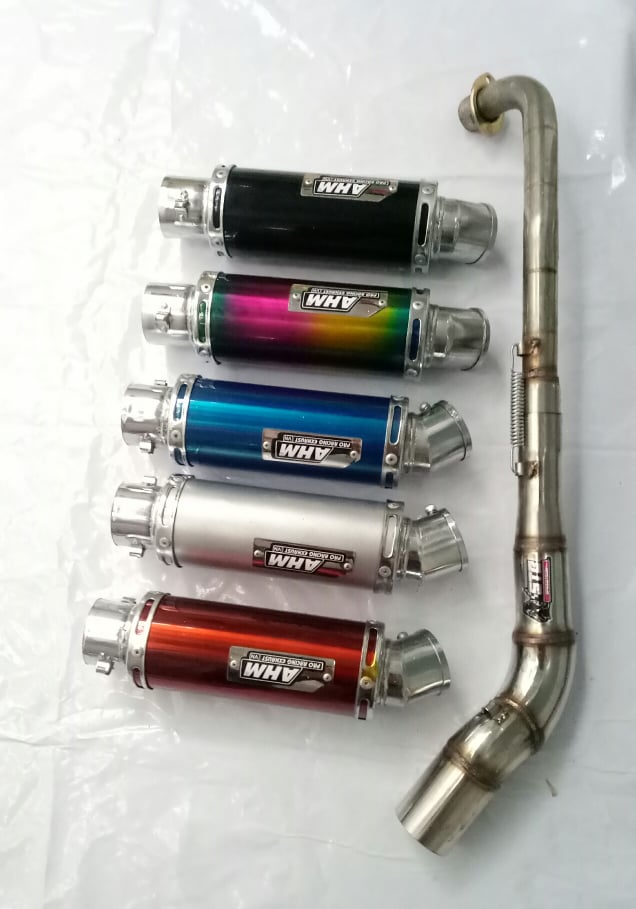 Pô AHM ful cổ 2 khúc xe máy Sirius.