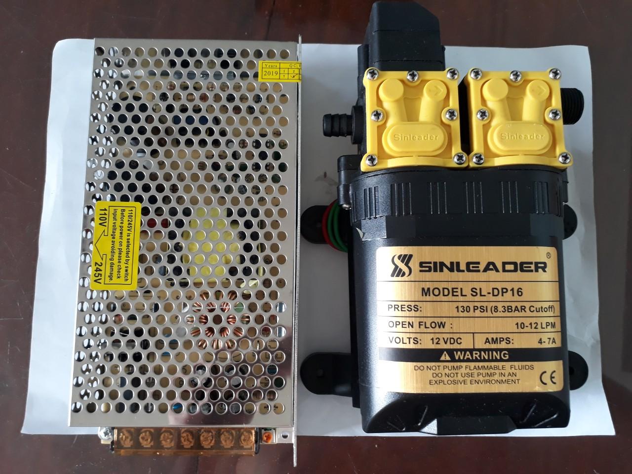 Bộ bơm đôi SINLEADER và nguồn 12v 10A - 12v 10A