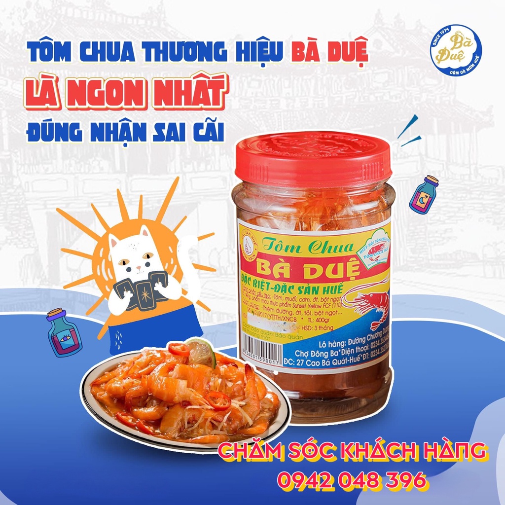 MẮM TÔM CHUA BÀ DUỆ 400g (tôm nõn bỏ đầu) - Đặc Sản Huế