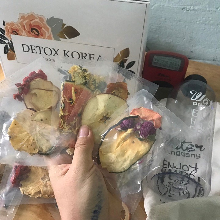 Detox trái cây Set 30 gói kèm bình pongdang nhựa cao cấp 650ml