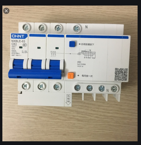Aptomat chống rò, giật Chint NXBLE 3P+N 63A