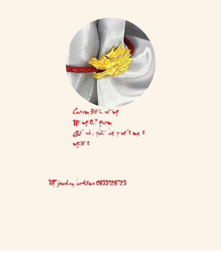Charm Đầu rồng vàng 9999