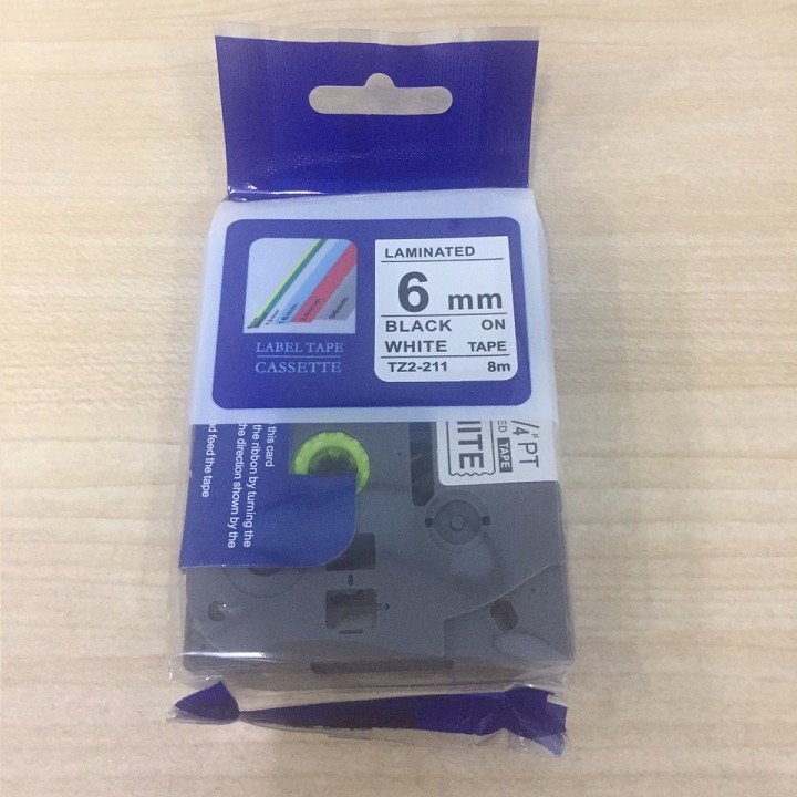Cuộn băng nhãn 6mm TZ2 cho máy in Brother P-touch