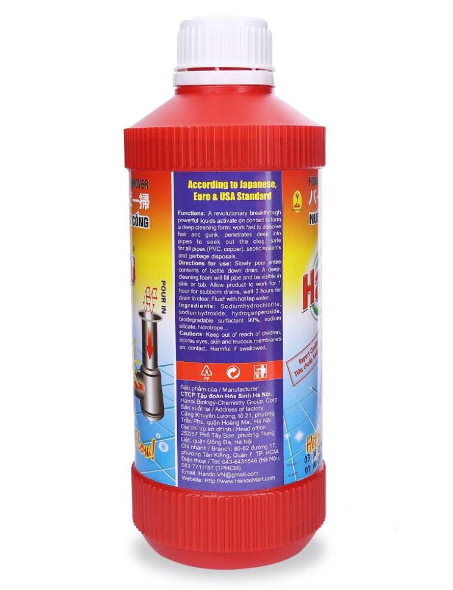 Nước Thông Cống Hando Đỏ Chai 570 ML