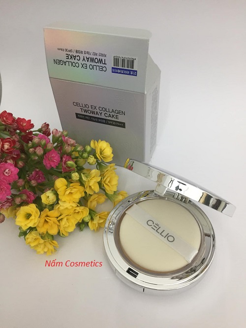 Phấn Phủ CELLIO Ex Collagen Twoway Cake 30g