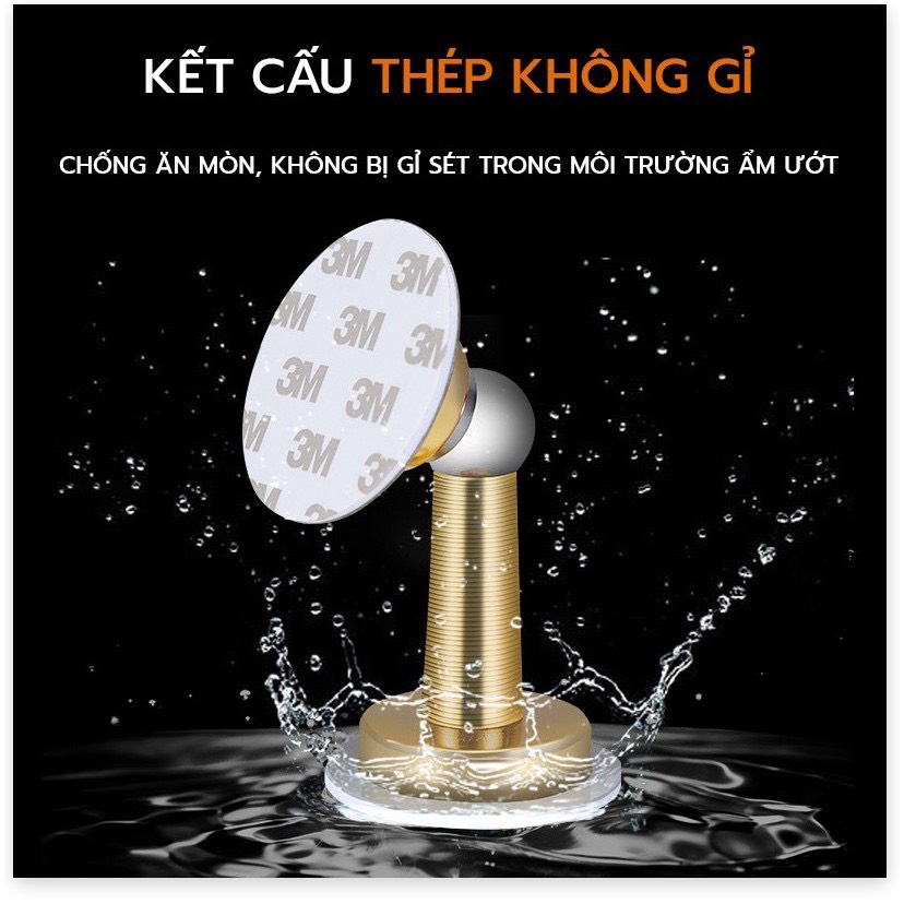 Bộ Chặn Cửa Cao Cấp 3DO - inox 304 Không Gỉ - Không Khoan Đục - Sử Dụng Băng Dính 3M - Nam Châm Hút Cực Mạnh.Bảo hành 12 tháng