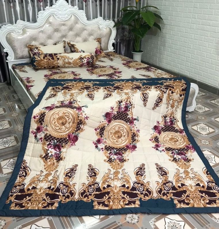 Bộ Chăn Ga Cotton Poly 5 Món Hoàng Gia ( 1m6 x 2m ) - ( 1 Drap + 2 Vỏ Gối Nằm + 1 Chăn Hè + 1 Vỏ Gối Ôm )