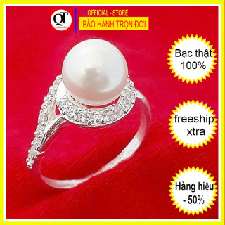 Nhẫn nữ ngọc trai nhân tạo size 8ly chất liệu bạc thật không xi mạ trang sức Bạc Quang Thản - QTNU69 thumbnail