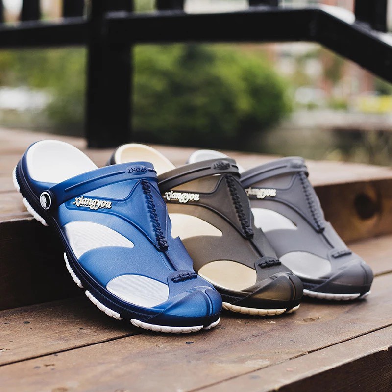 [HCM]Dép Cross bít mũi nam KIANGYOU nhựa mềm đi mưa - SL012