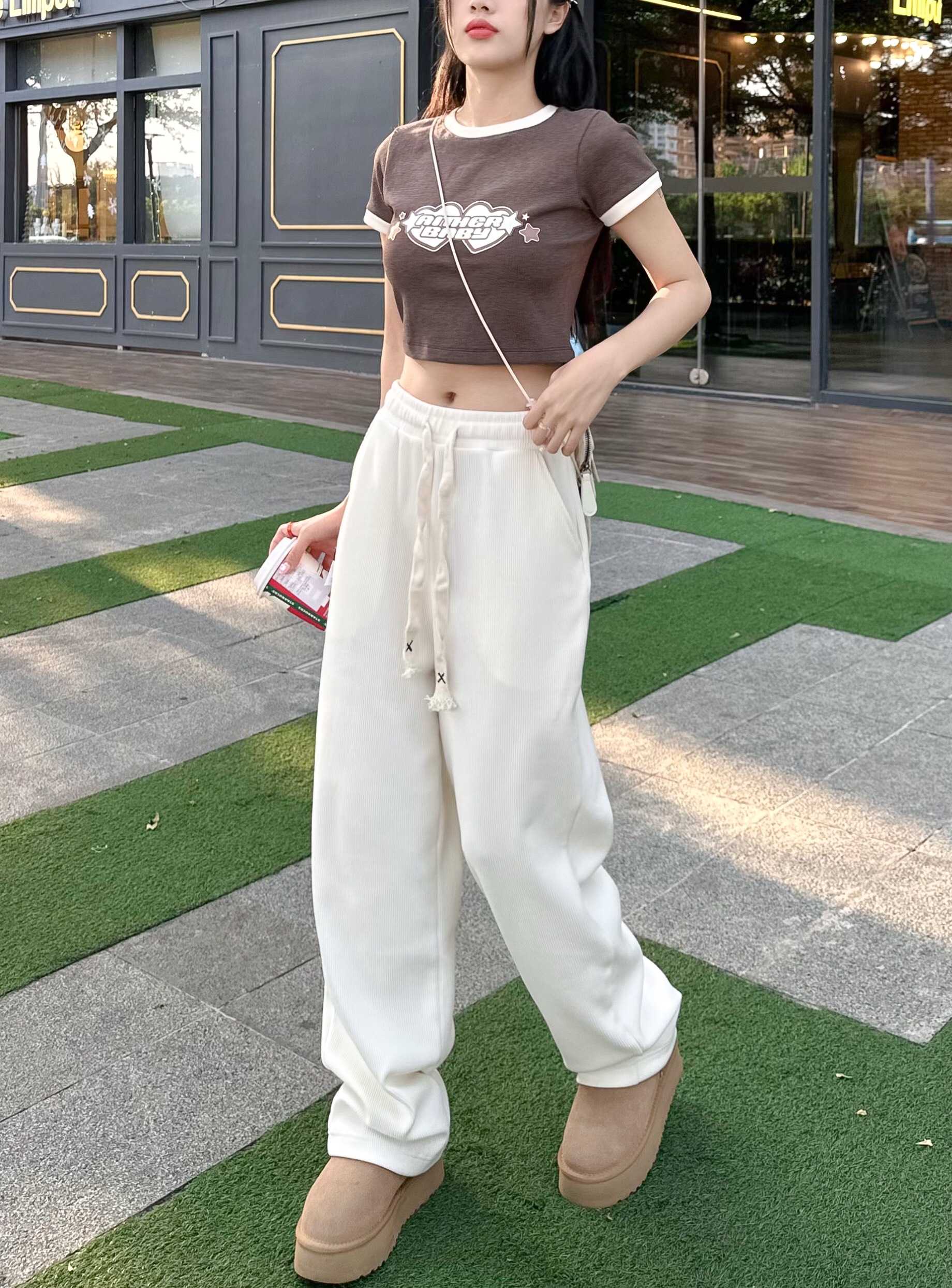AITHER STUDIO QUẦN PATCHWORK PANTS - Quần ống suông rộng