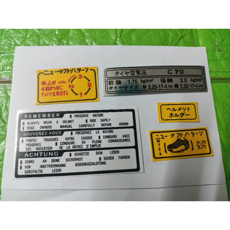 Bộ tem thông số xe Honda DD 70 hàng nhập Thái Lan