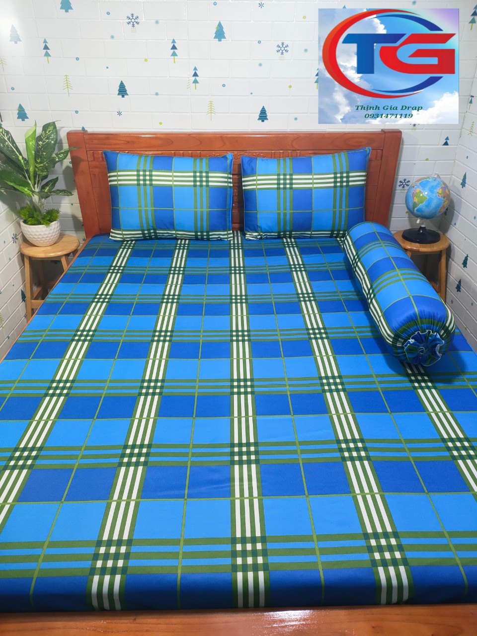 Bộ drap 4 món Thun Việt Nam(giao ngẫu nhiên màu gần giống mẫu)