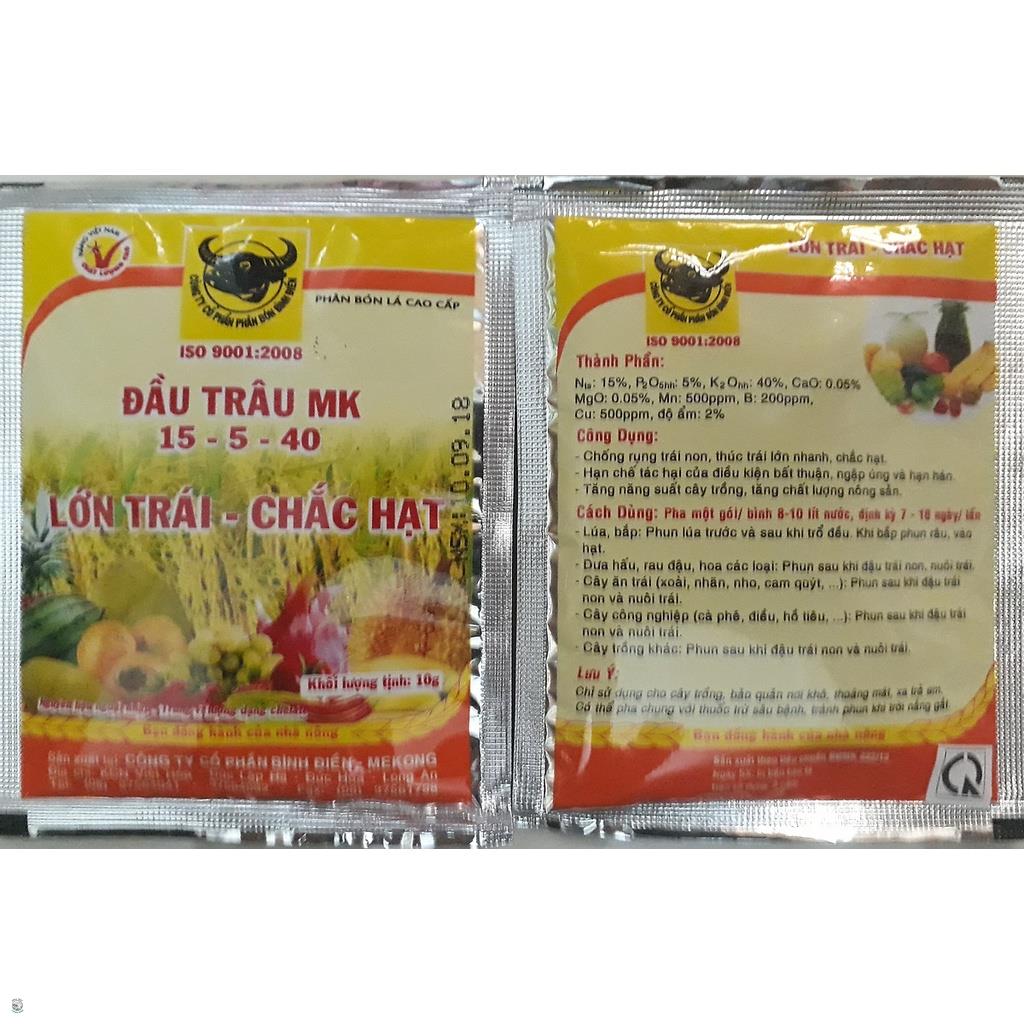 Phân bón lá đầu trâu mk npk 15-5-40 giúp lớn trái - chắc hạt - cây khỏe