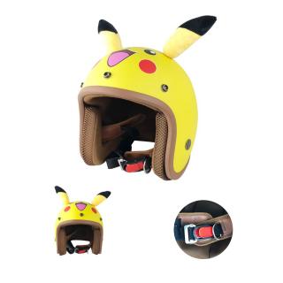 Mũ bảo hiểm 3 4 đầu PIKACHU có tai - nón bảo hiểm pikachu siêu dễ thương thumbnail