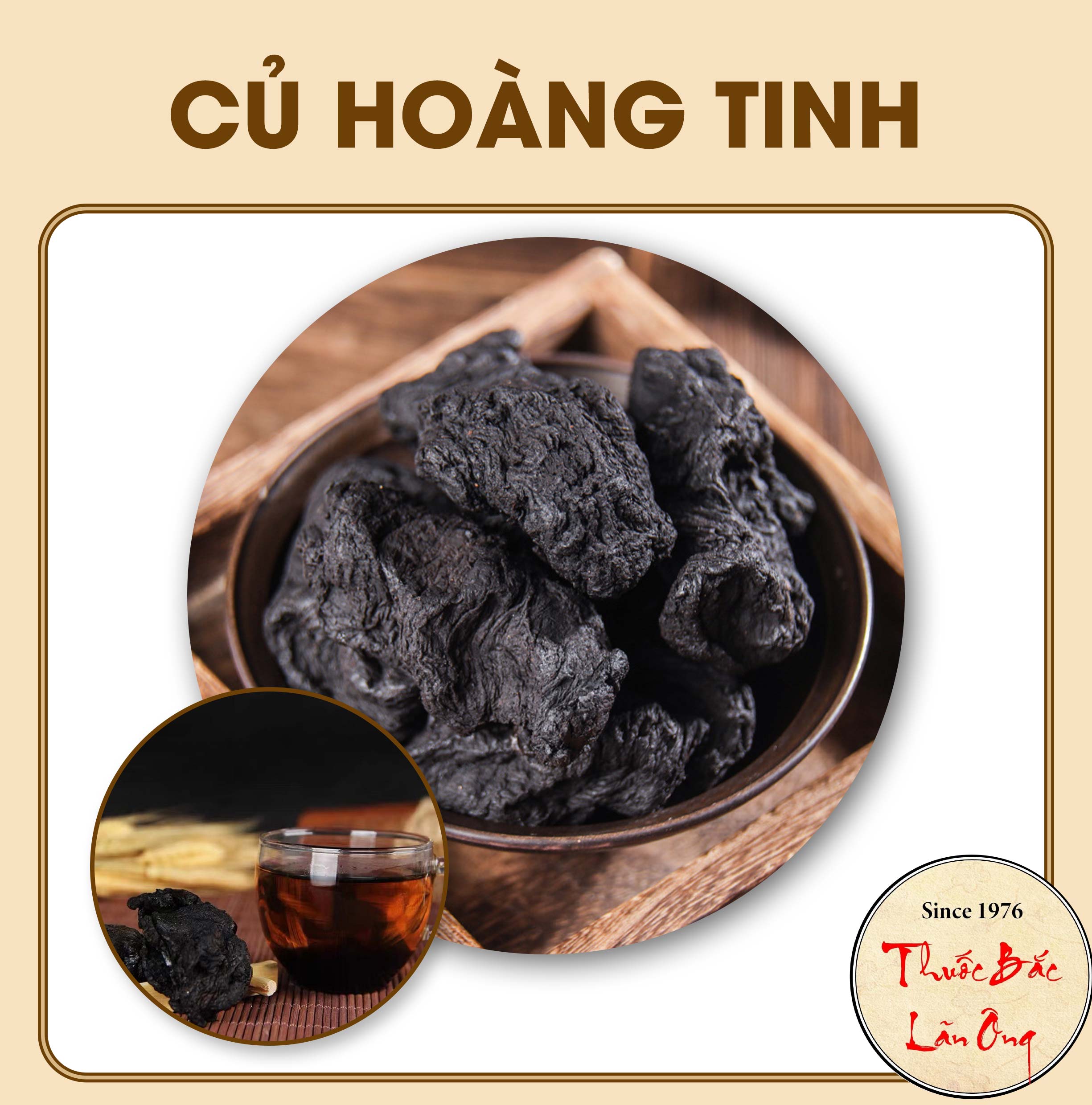 Hoàng tinh khô, dẻo 100g, củ hoàng tinh đã chế - Lãn Ông