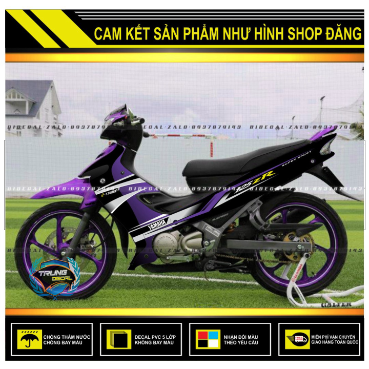Tem rời yaz 125 zr chế tím đen
