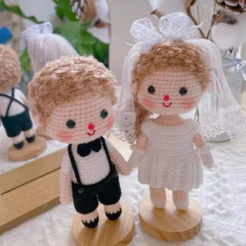 Chân đế cắm búp bê, thú len handmade
