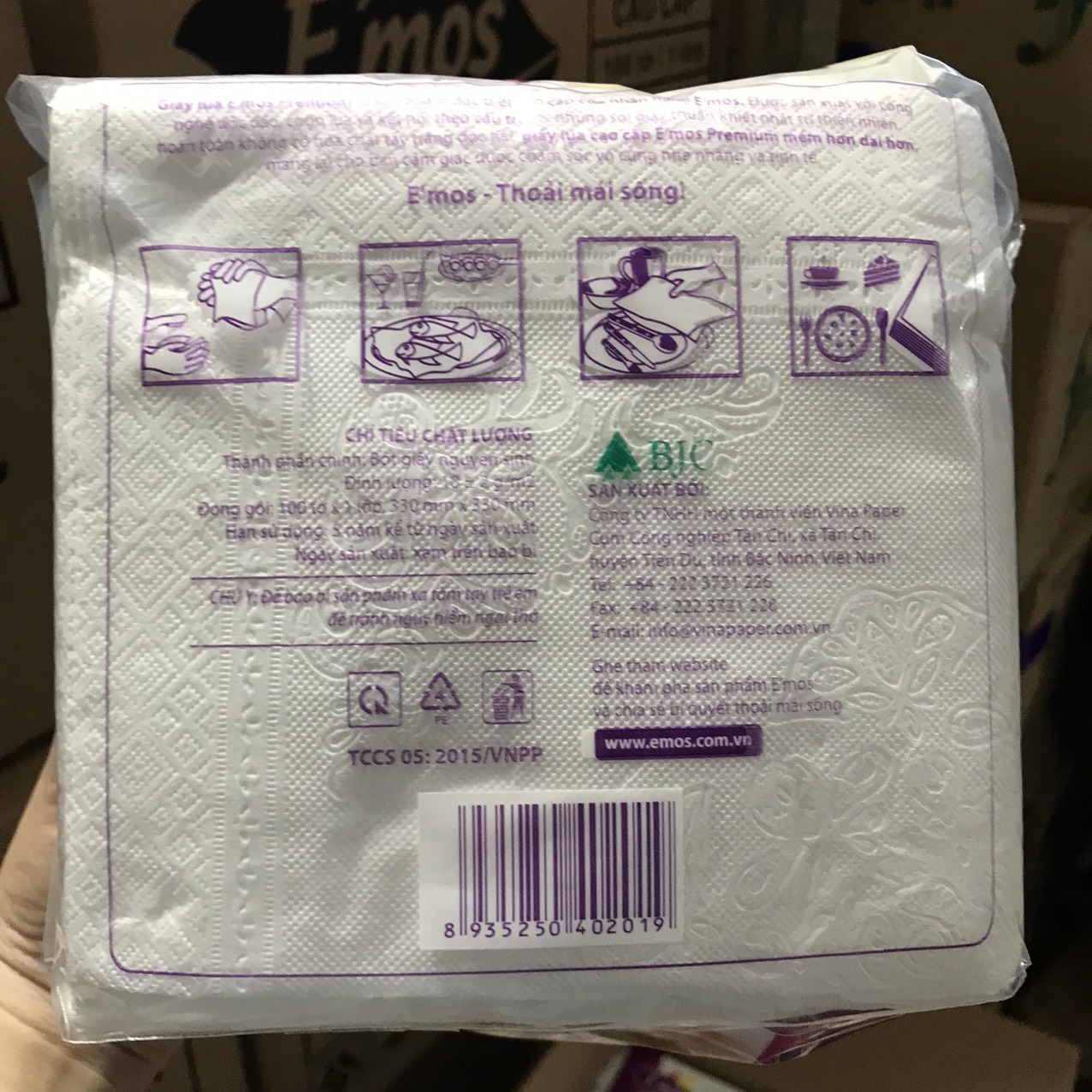 KHĂN GIẤY VUÔNG E'MOS 100 TỜ