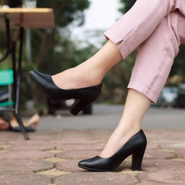 Giày gót trụ 7p sang chảnh có 3 màu