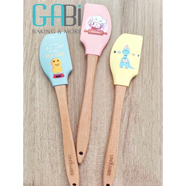 Spatula cán gỗ (nhiều mẫu)