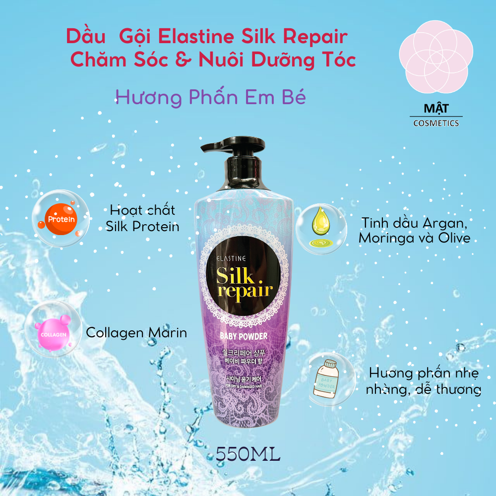 Dầu gội nước hoa Hàn Quốc Elastine Silk Repair 550ml