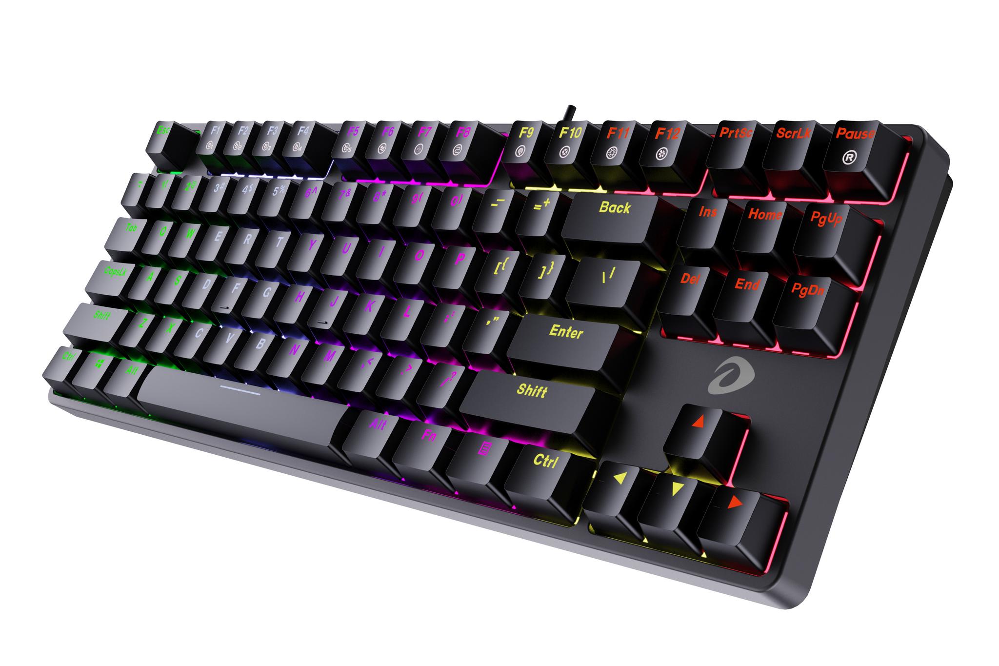 Bàn phím cơ Gaming DAREU EK87 - Black (MULTI-LED, Blue/ Brown/ Red D switch)