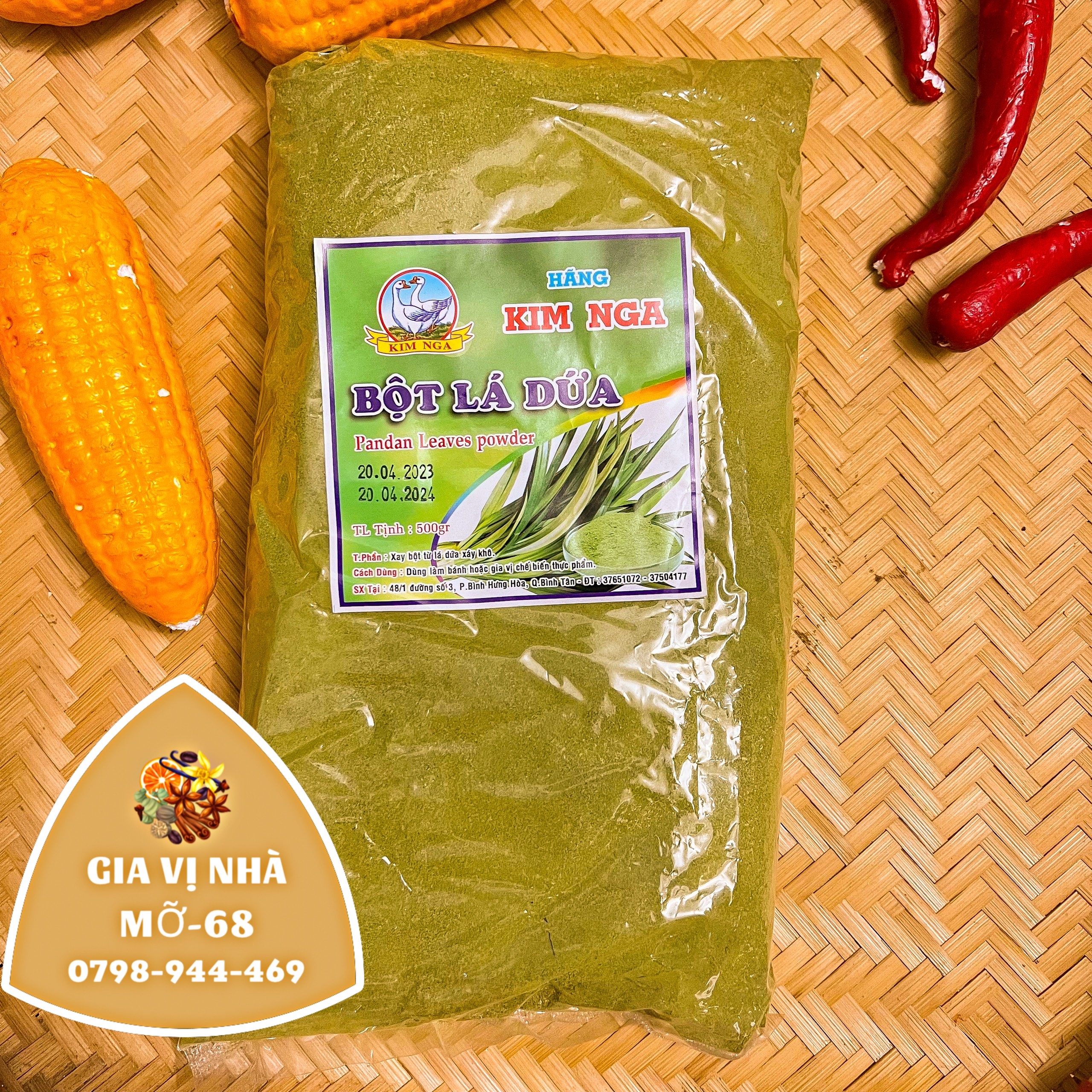 Bột lá dứa kim nga - 100gr - 500gr