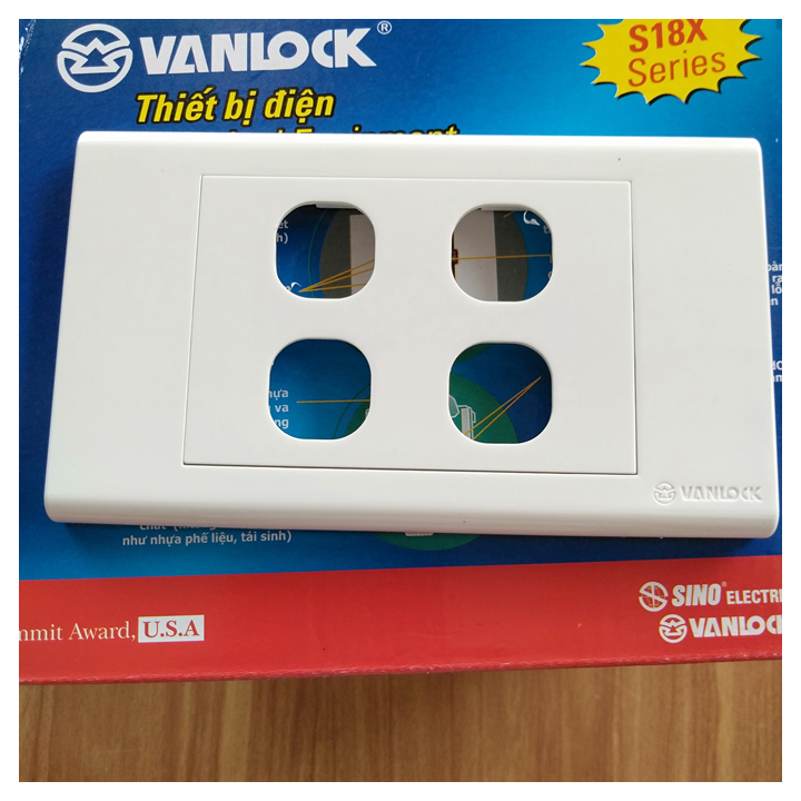 Mặt lỗ công tắc SINO Vanlock - Dòng S18 Loại dùng cho 1 - 6 công tắc