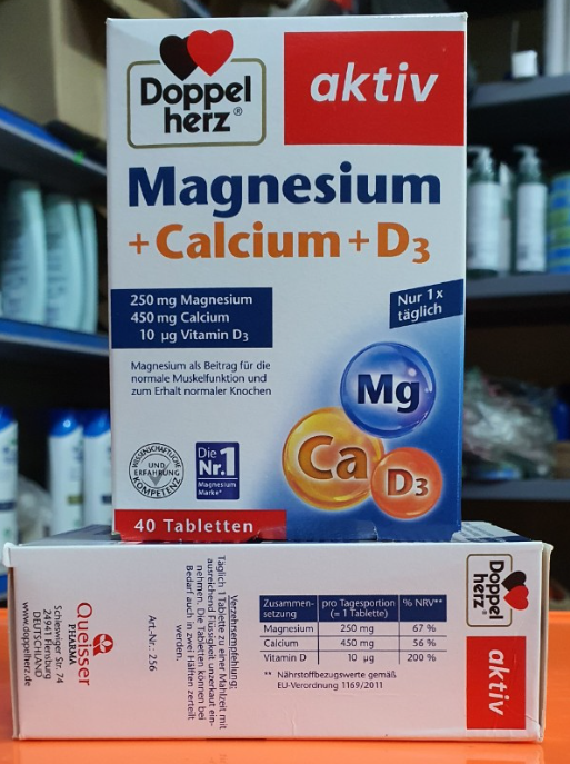 Hàng Đức Magnesium Calcium D3 hộp 40 viên