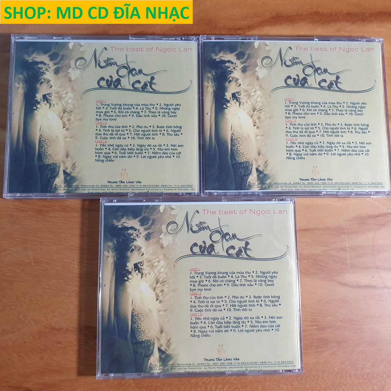 [MDCD] Bộ 3 Đĩa Nhạc CD The Best Of Ngọc Lan - Niềm Đau Của Cát