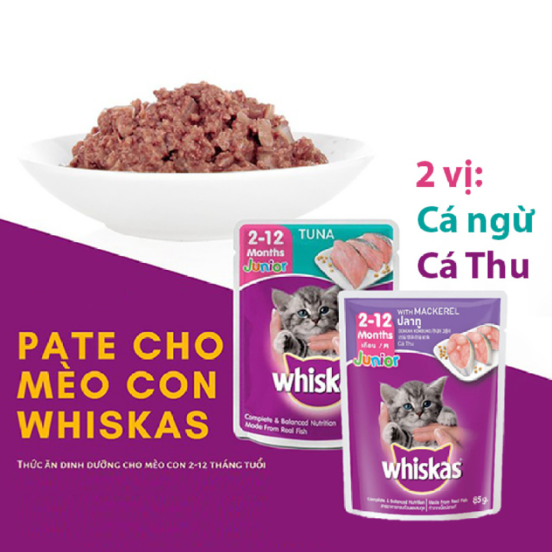 Pate mèo con Whiskas Junior 80g Thức ăn ướt cho mèo con - CutePets
