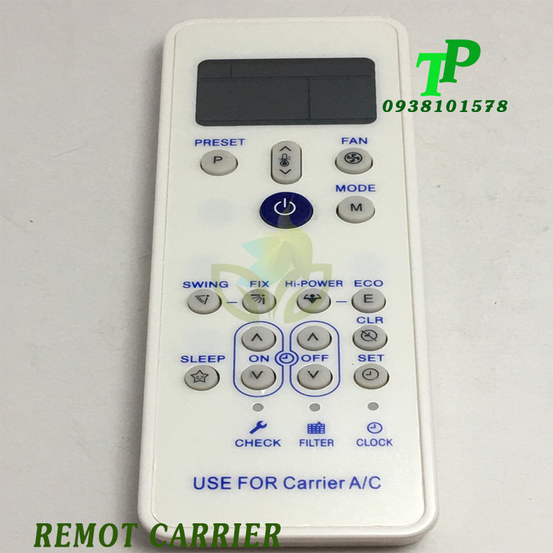 Điều Khiển, Remote Máy Lạnh Điều Hòa Carrier(Tặng Kèm Pin)