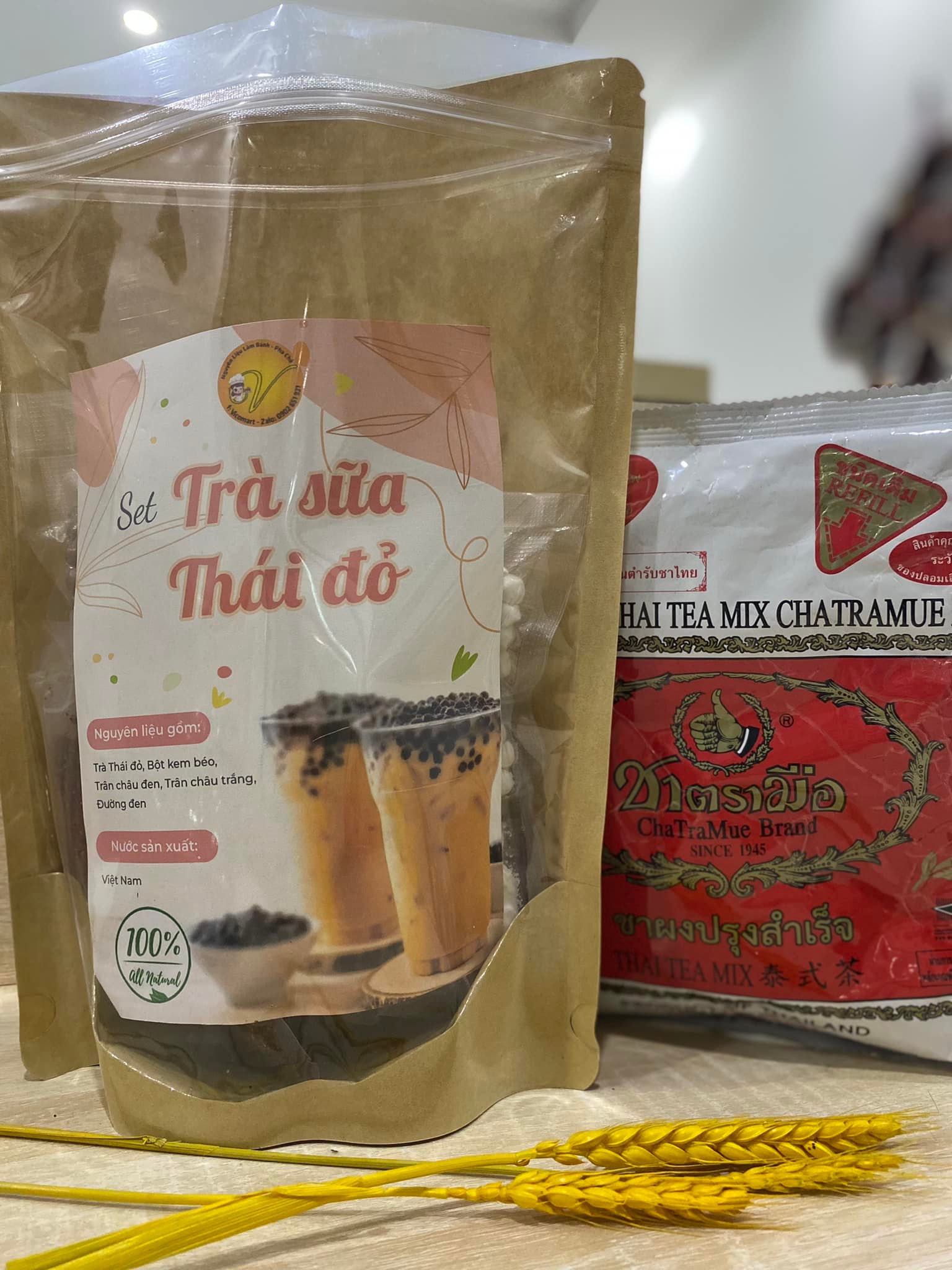 Set trà sữa Thái xanh / đỏ Vicomart
