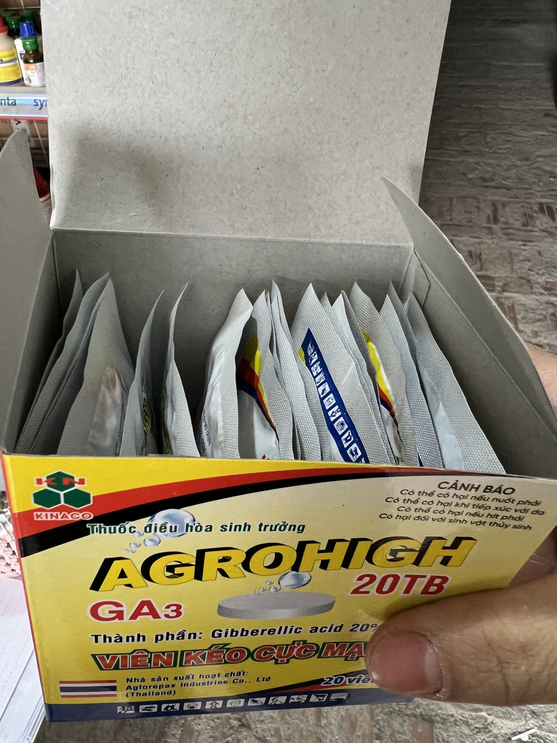 GA3 Thái Lan Điều hoà sinh trưởng cho cây trồng (viên 5gr)
