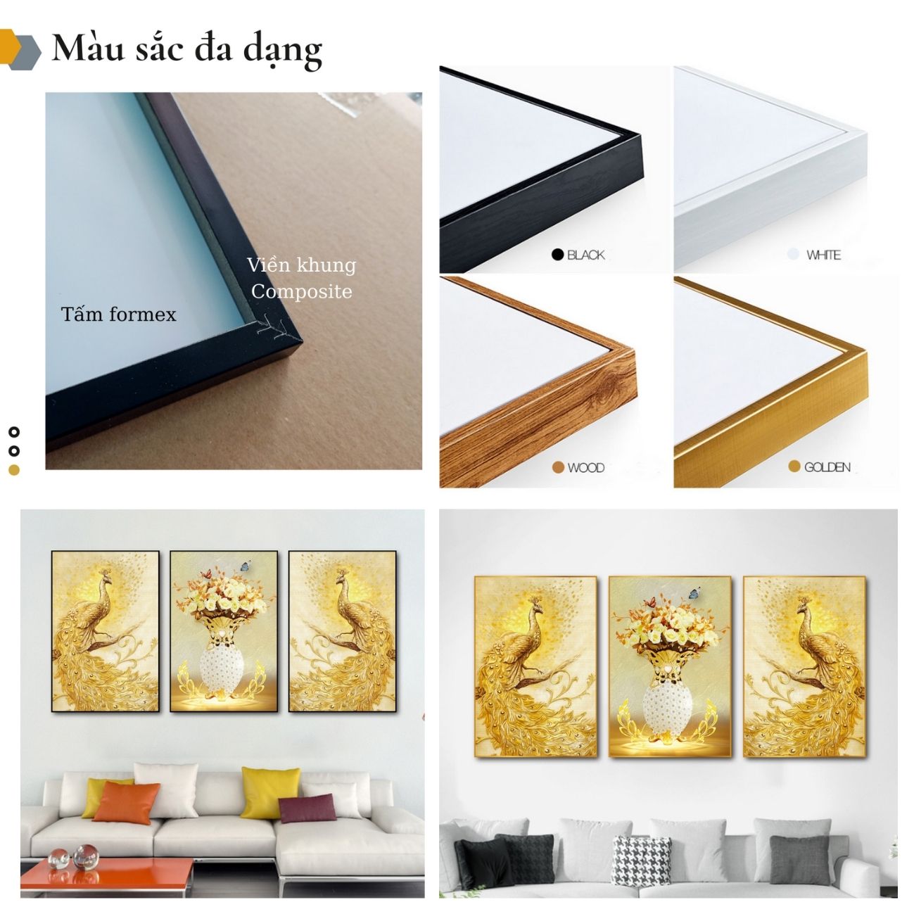 Xưởng HCM Bộ tranh treo tường nghệ thuật đương đại 15 mẫu tranh treo tường phong cảnh hoang dã - Tranh treo tường tráng gương