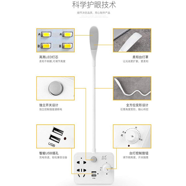 (Nhập FAB21H giảm 10%) ổ điện kèm đèn ngủ cảm ứng đa năng ( cắm điện, sạc điện thoại, kiêm đèn ngủ cảm ứng)