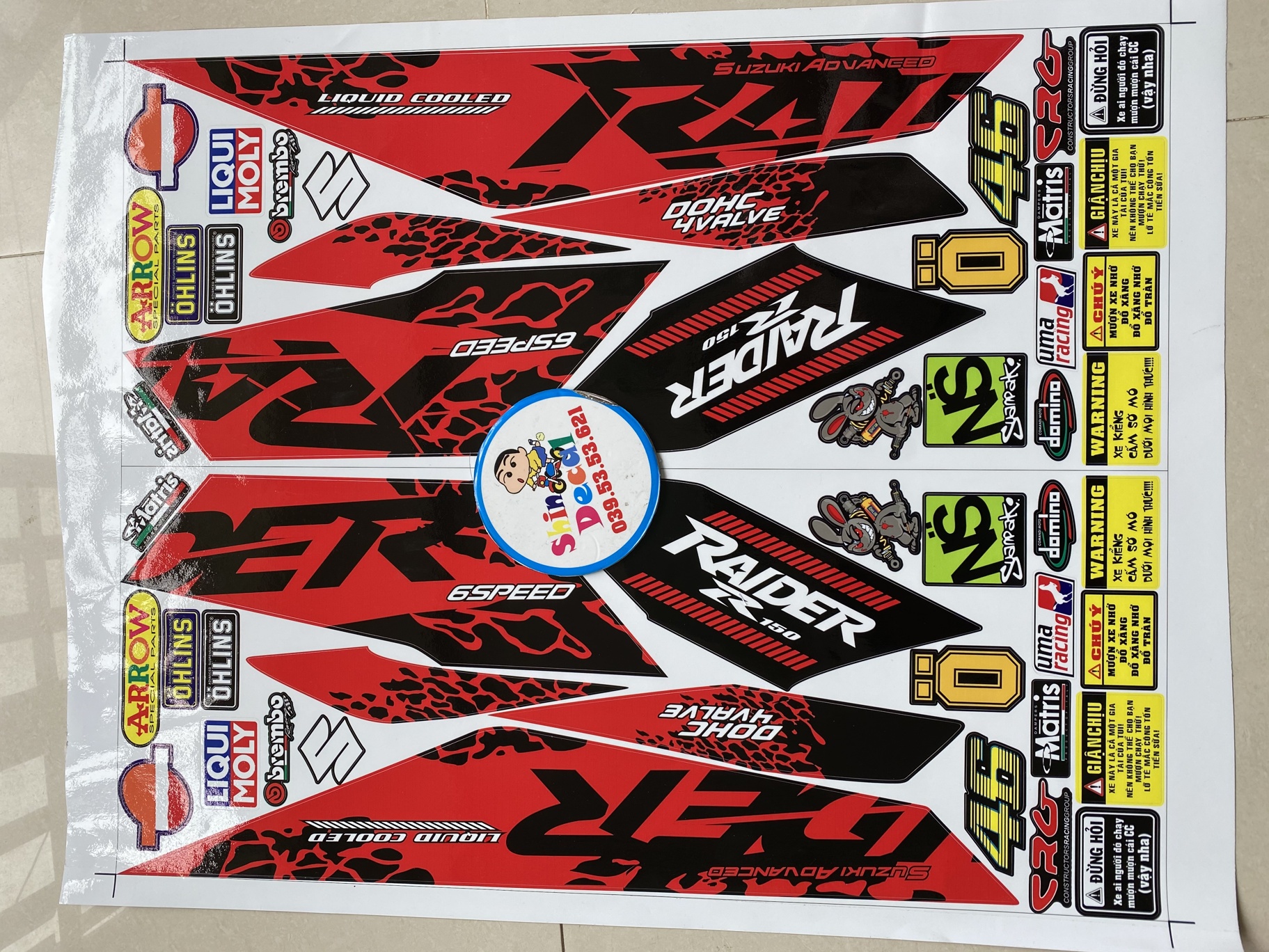 Tem rời raider fi báo đốm đỏ đen