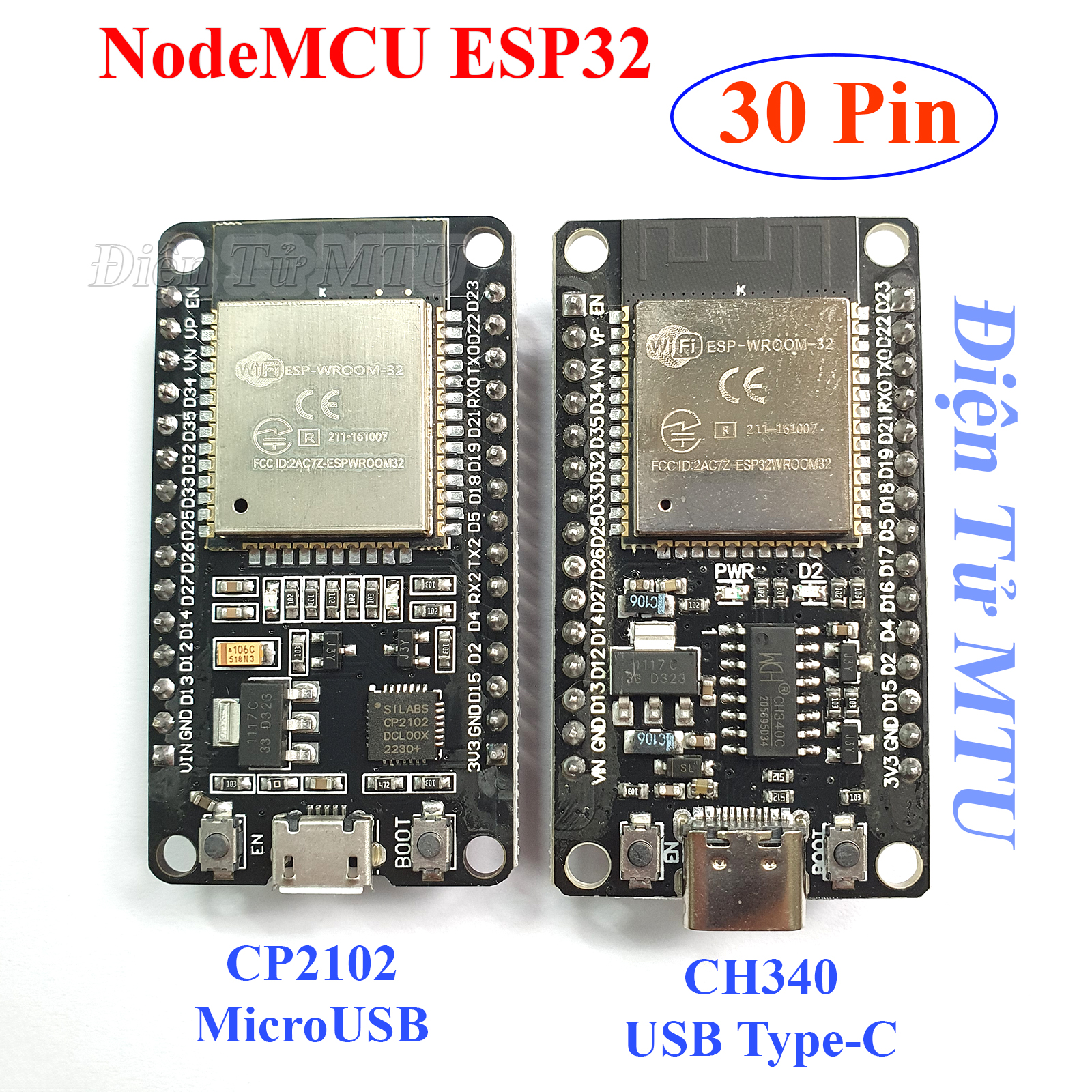 NodeMCU ESP32 Wifi BLE - CP2102 - WiFi 2.4GHz + Bluetooth BLE