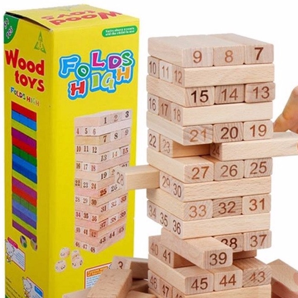 Rút gỗ số cỡ lớn 48 pcs boardgame thử thách