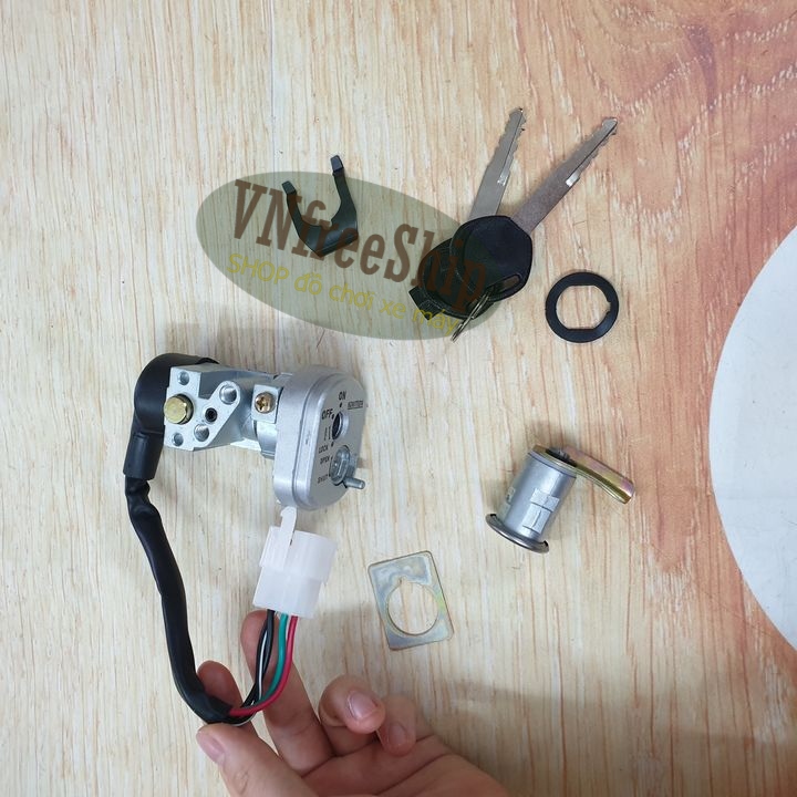 [ MIỄN SHIP] Bộ ổ khóa xe máy - xe Wave RS / S100 loại 2 cạnh