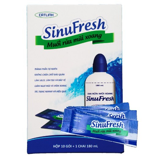 Bình rửa mũi xoang Sinufresh (KM 10 gói muối)