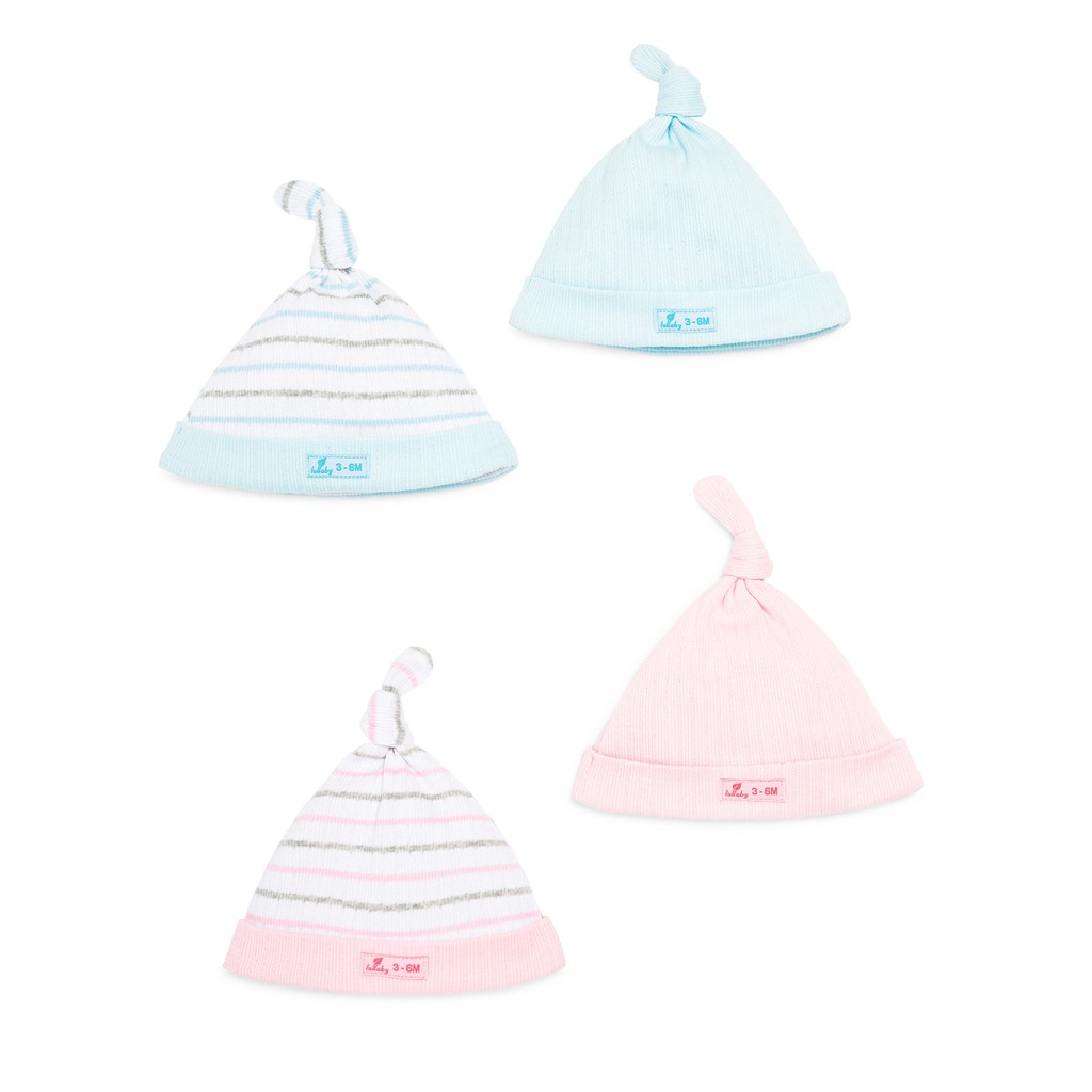 Lullaby - bst đại dương - set 2 mũ thắt nút sơ sinh 3m nh19-17