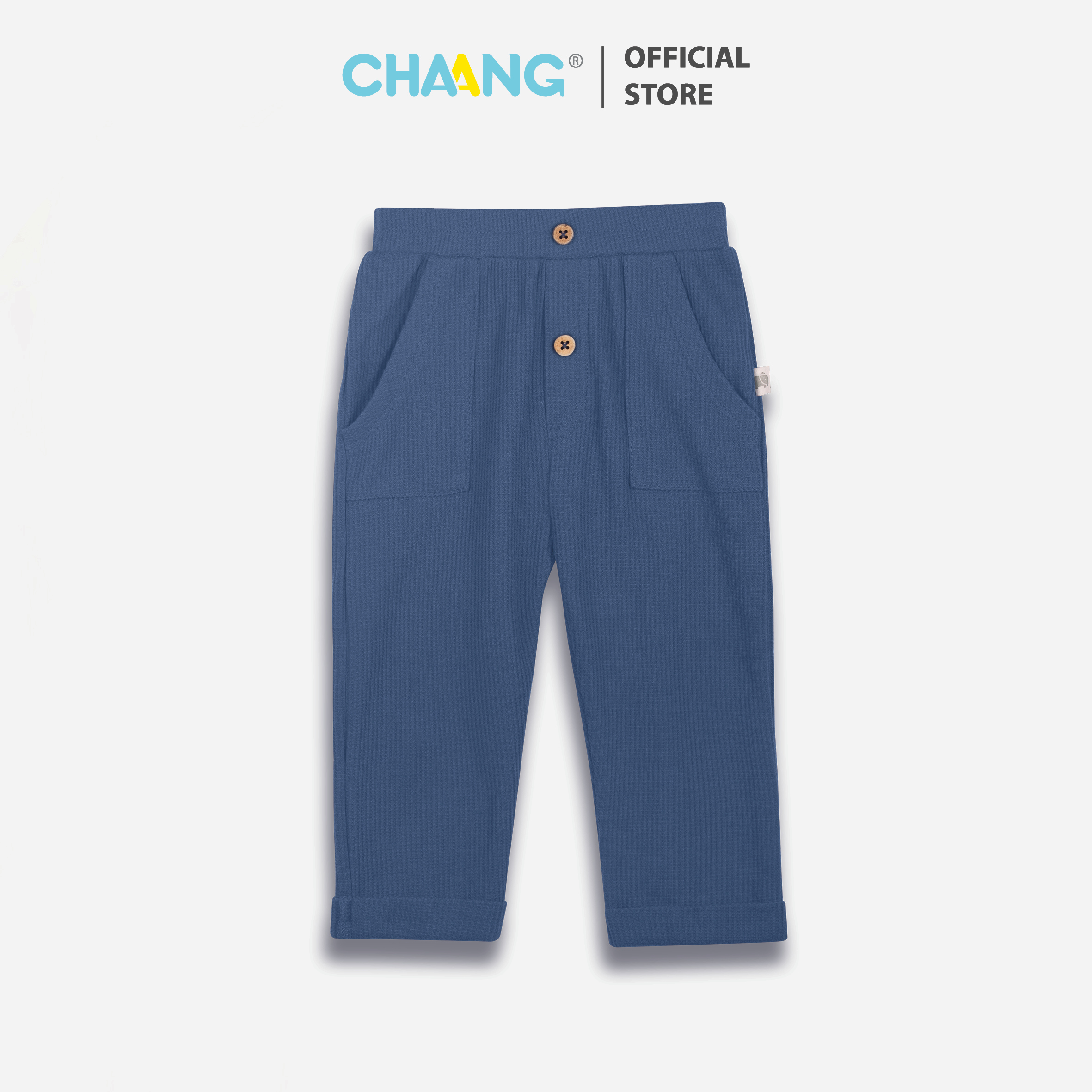 Quần dài nỉ cho bé trai waffle Cosmos xanh navy Chaang