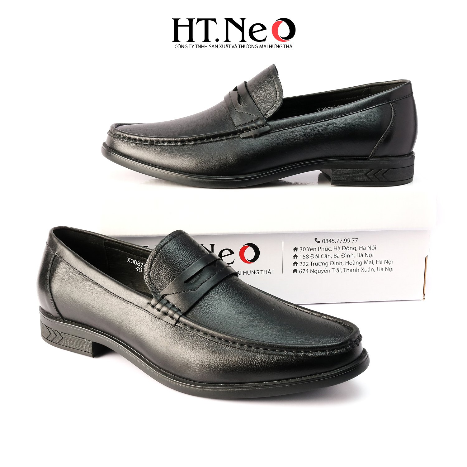 Giày lười, giày mọi nam da bò cao cấp HT.NeO D32