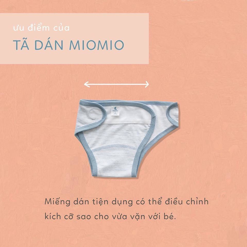 (SET 5 CÁI) Bỉm Vải Giặt Được MIO MIO, Dạng Kẻ 100% Cotton Mềm Mại, Chống Hăm Tã Cho Trẻ Sơ Sinh - Tã Vải Dán, Bỉm Cho Bé, Quần Đóng Bỉm, Bim Vai Cho Be Giat Duoc, Tả Quần Cho Bé, Tả Vải Cho Bé - 5 Tã Dán Mio Kẻ