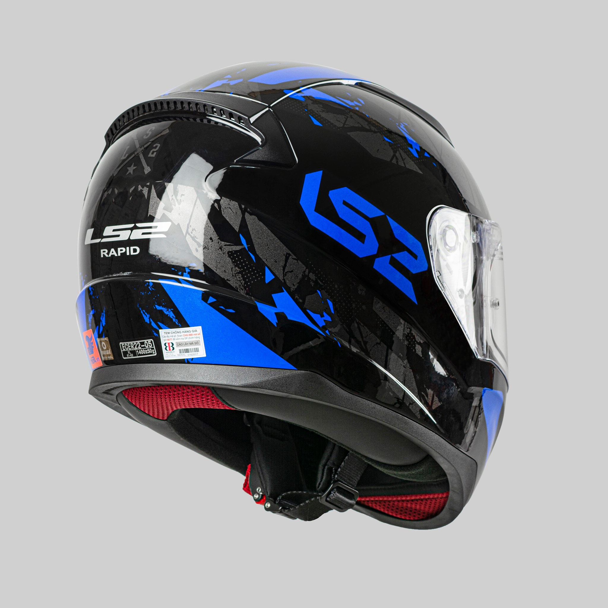 MŨ BẢO HIỂM LS2 FF353 RAPID - Màu GLOSS BLACK BLUE